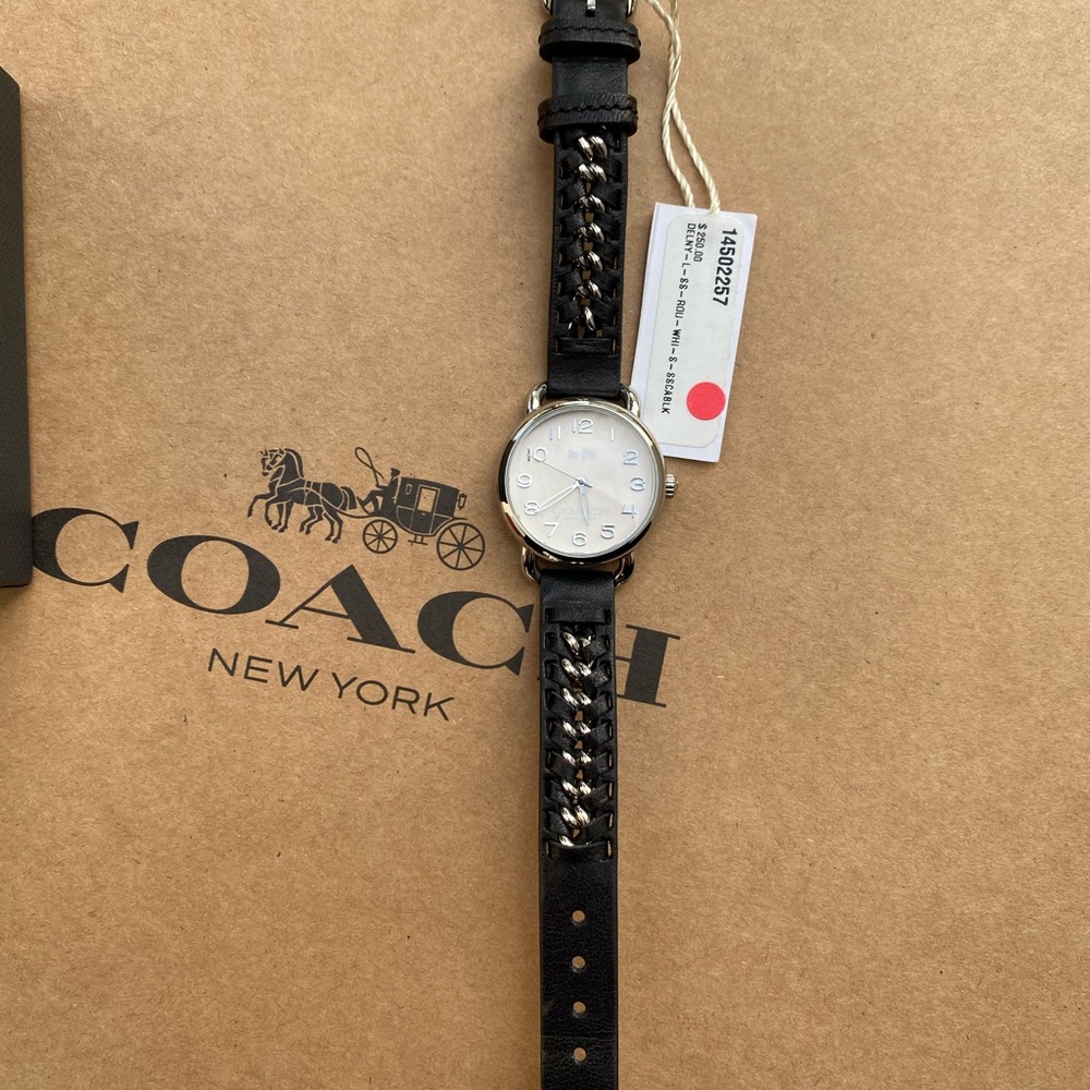 Coach Women's Black Leather Strap Watch - Picture 3 of 6
